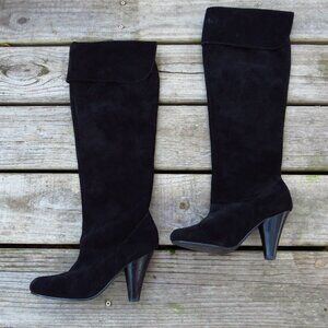 Womens Restricted Tall Knee high Black Suede Boots See Measurements 6 Narrow